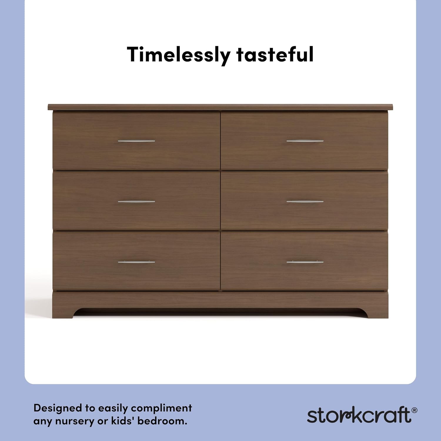 Storkcraft Brookside 2 Drawer Changing Table Dresser, Pebble Gray
