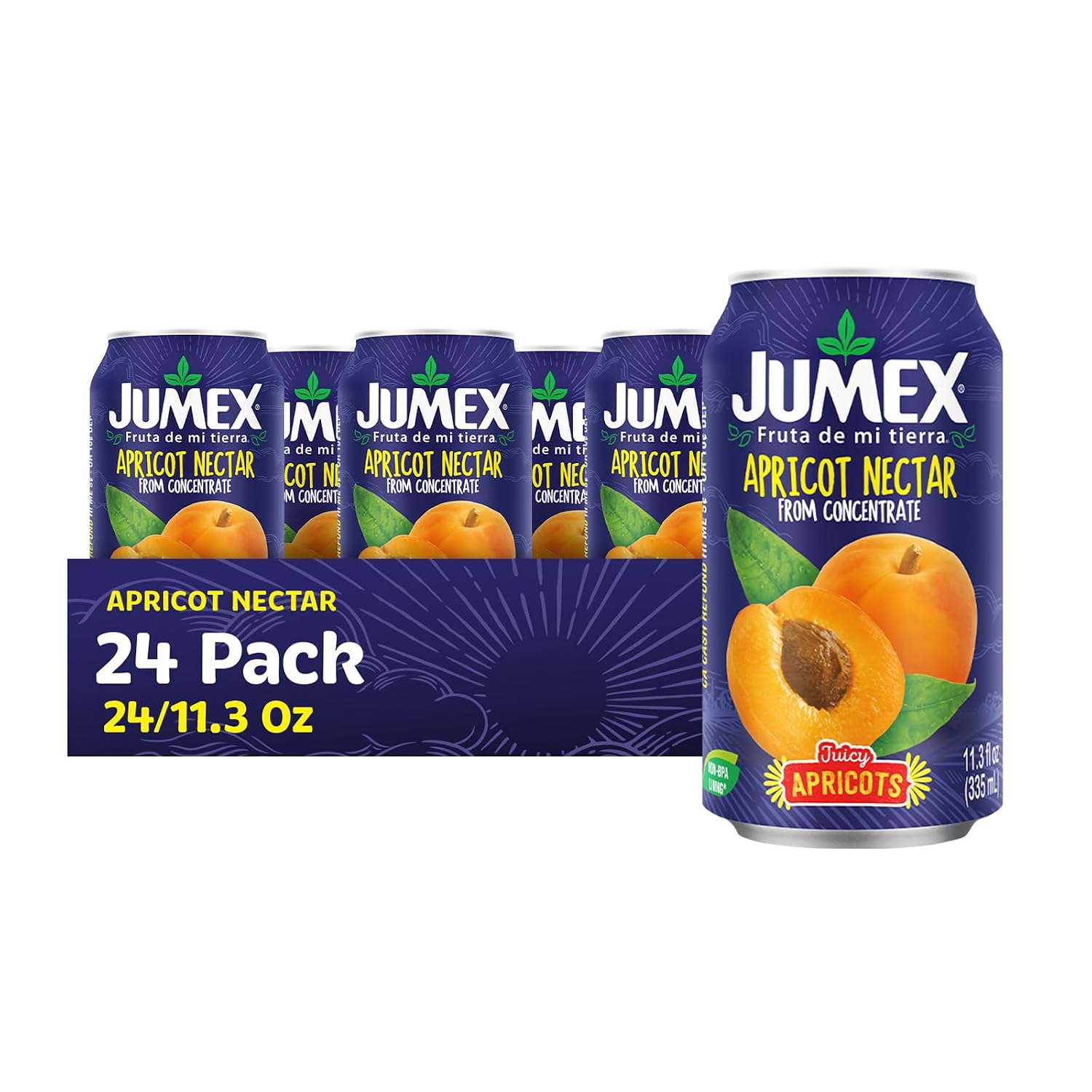 Jumex Mango Nectar Juice & Peach Nectar - Made with Fresh Fruit Puree - Tropical Fruit Juice Concentrate for Smoothie Mix, Cocktail Mixers & Kids Beverages - 11.3oz, 12 Pack Canned Drinks