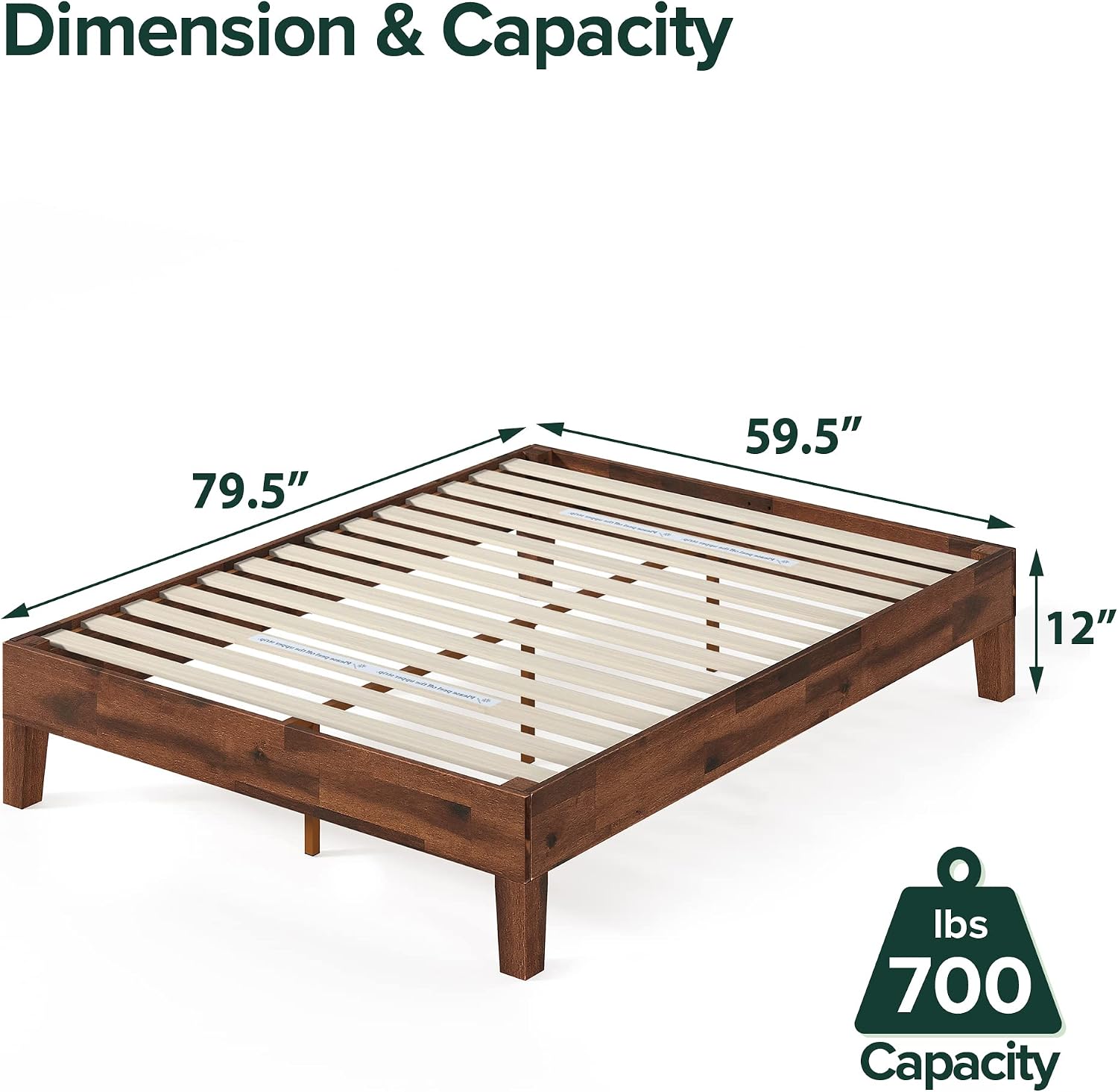 ZINUS Vivek Deluxe Wood Platform Bed Frame with Headboard, Wood Slat Support, No Box Spring Needed, Easy Assembly, Queen | Slatted Headboard, Wood Slat Support, No Box Spring Needed, Contemporary Design, Easy Assembly