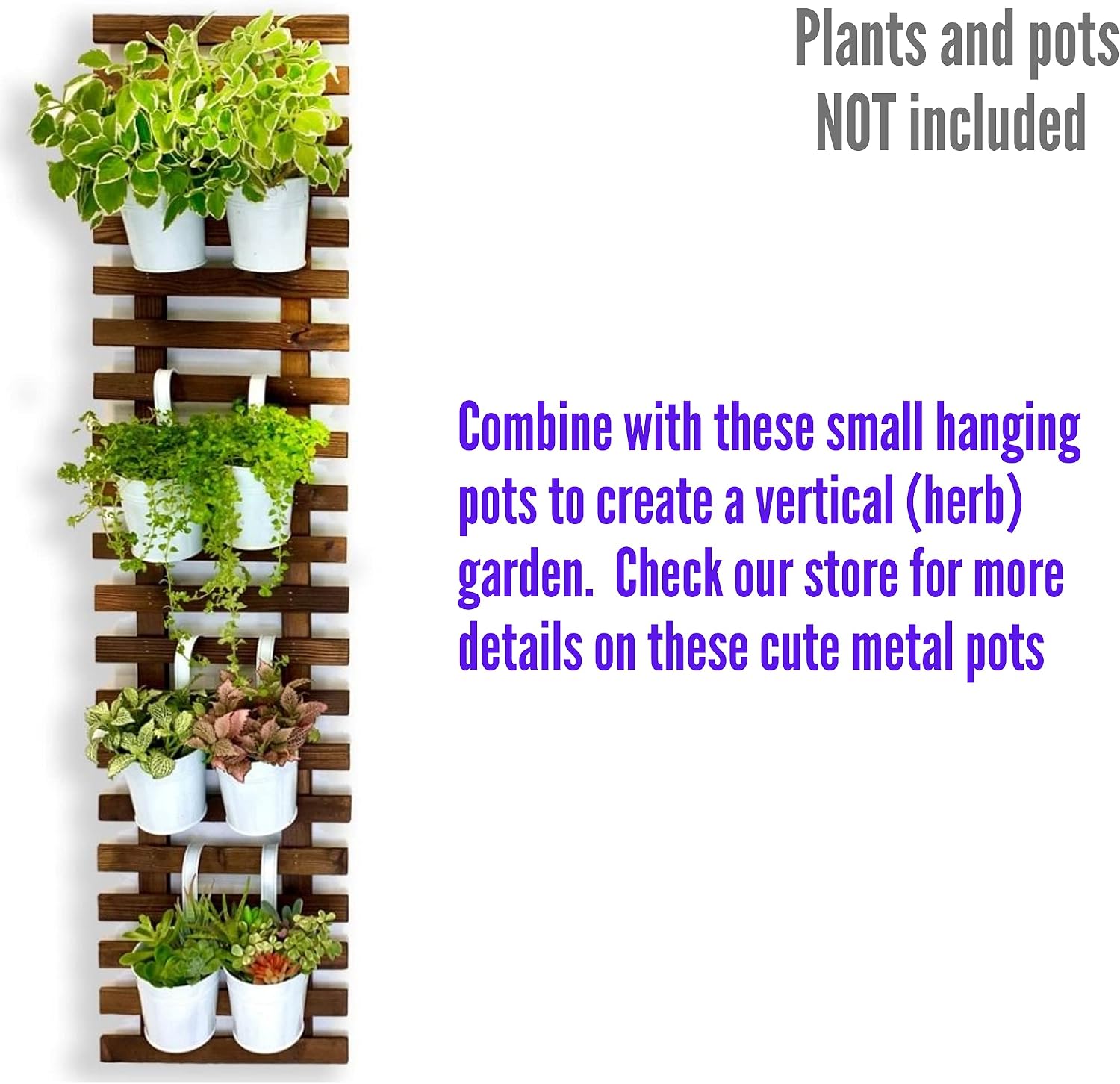 ShopLaLa Wall Planter (60cm, 2 Pack) Hanging Planters for Indoor Plants