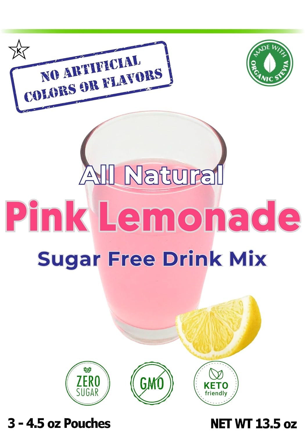 GramZero Raspberry Blush, Sugar Free Drink Mix, Pitcher Pack, Great For Nutrition Club Loaded Tea, Zero Calorie, Stevia Sweetened