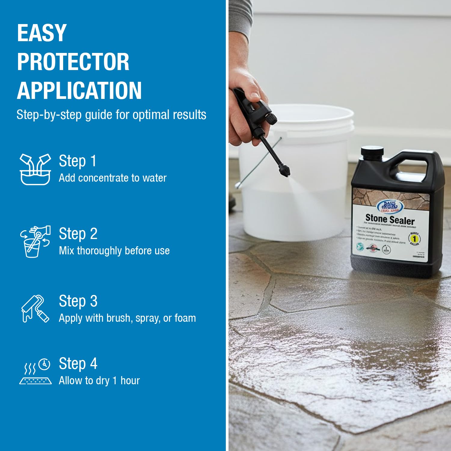 Rainguard Water Sealers Stone Sealer, Penetrating Protection Against Moisture Damage and Stains, for All Stone Surfaces, Silane/Siloxane Waterproofer, Natural Finish, Ready to Use, 5 Gallons | Silane Siloxane Waterproofer, Protects Against Moisture Damag…