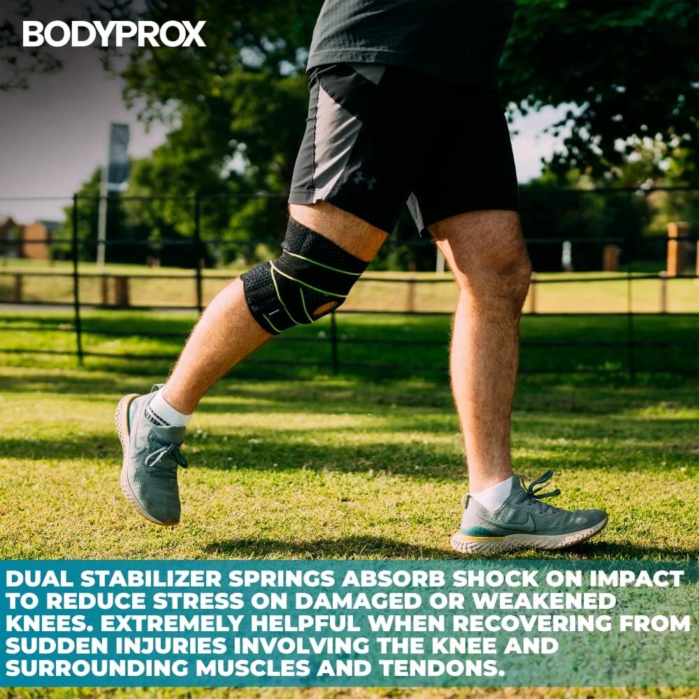 Bodyprox Knee Brace with Side Stabilizers & Patella Gel Pad Support | Knee brace for women, knee brace for men; helps support knee pain and steady daily movement.