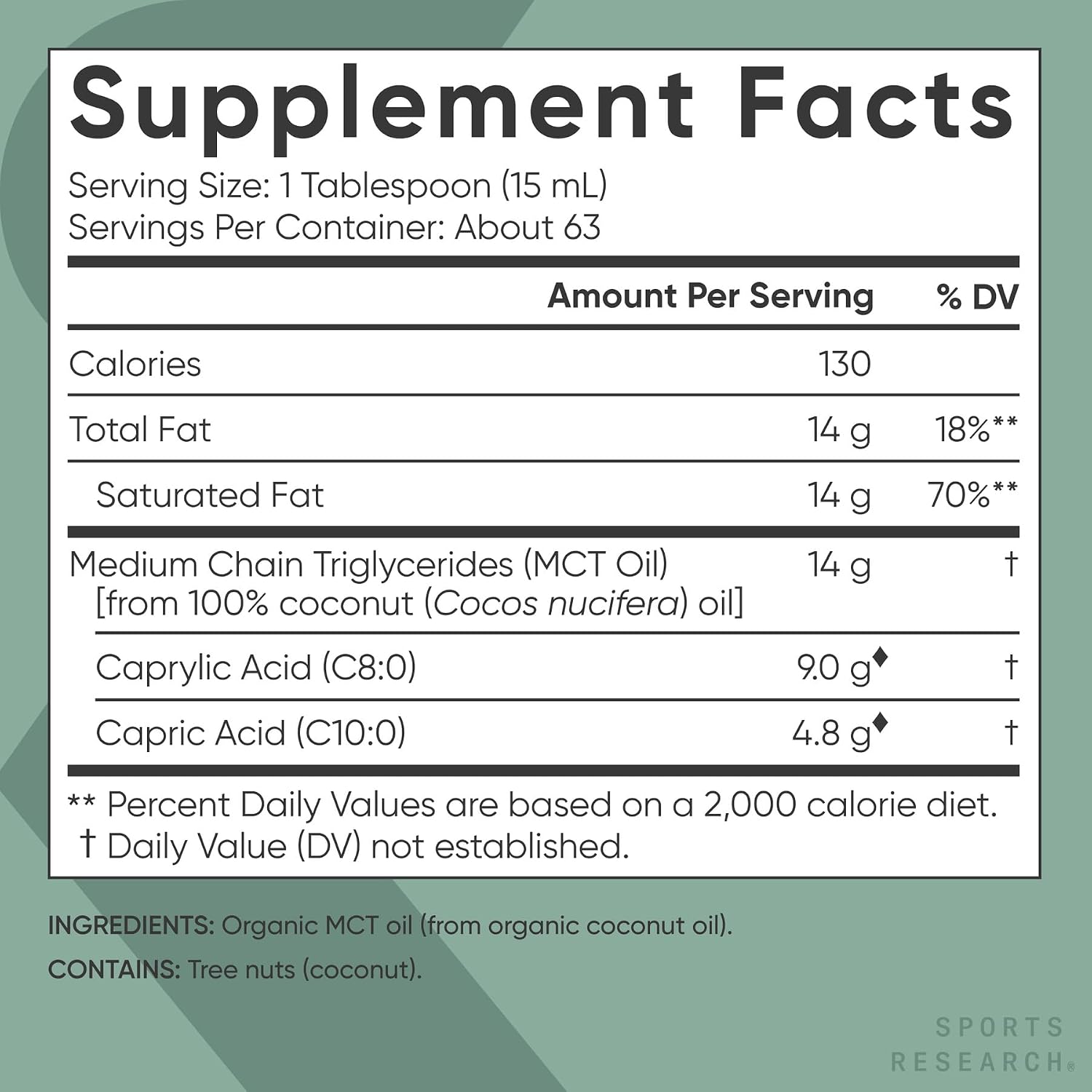 Sports Research® Organic Coconut MCT Oil 32oz, Unflavored | Brain & Body Fuel | Great in Keto Coffee & Protein Shakes | Vegan, Keto, Non-GMO - 63 Servings