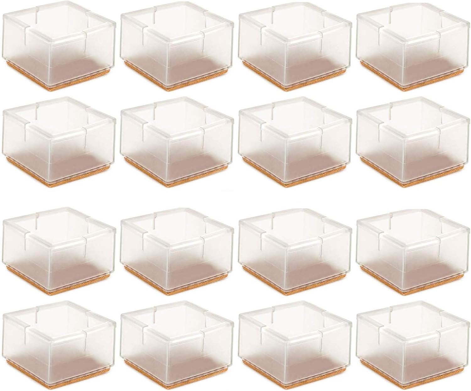 Large Table Leg Floor Protectors 1-15/16" to 2-1/16" (49mm-53mm) Large Furniture 2 inch Sofa Leg Caps Square Silicone