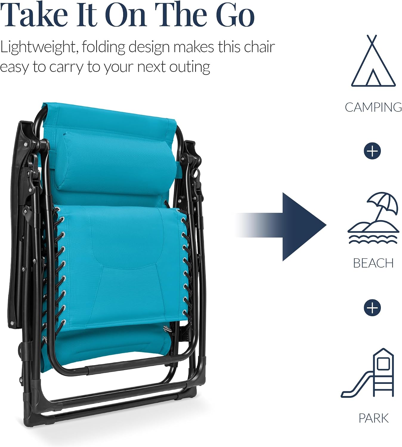 Best Choice Products Oversized Padded Zero Gravity Chair, Folding Outdoor Patio Recliner, XL Anti Gravity Lounger for Backyard w/Headrest, Cup Holder