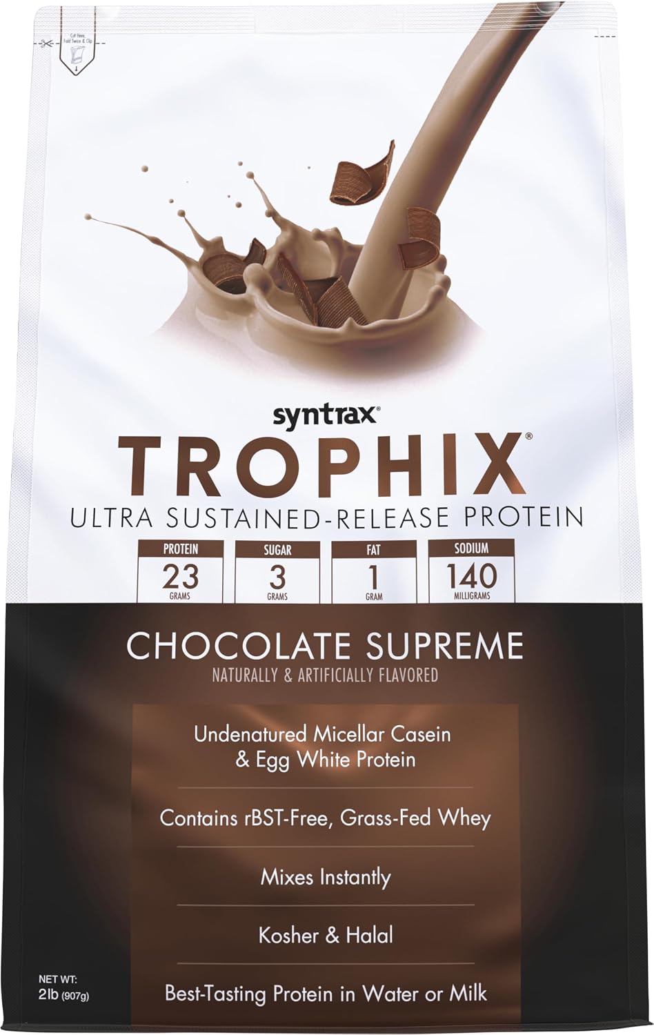 Syntrax Nutrition Trophix, Ultra Sustained-Release Protein Powder Blend, Chocolate Supreme, 5 lbs.
