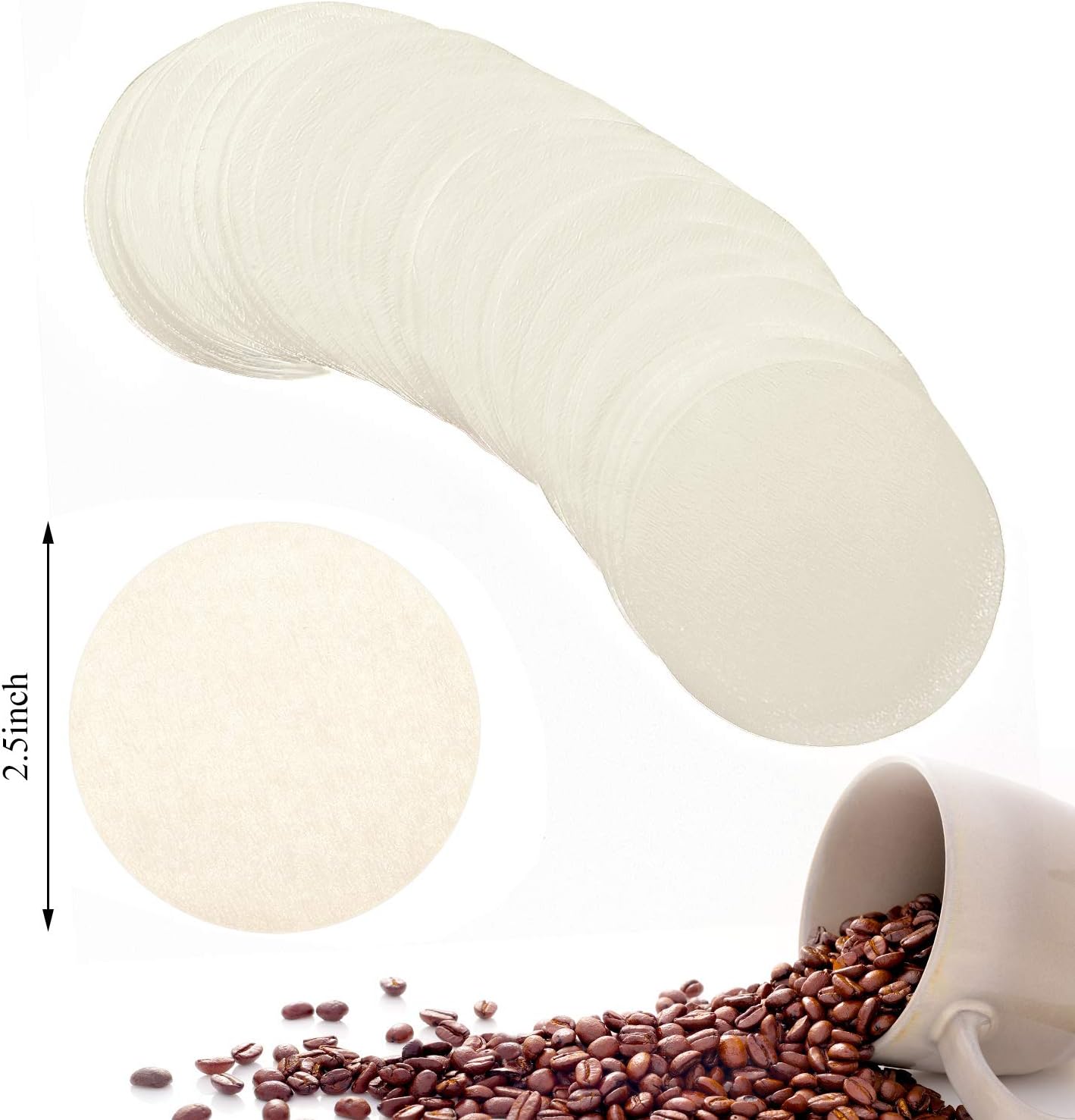 Outus 1000 Pieces Replacement Paper Filters Compatible with Aeropress Coffee Makers Round 2.5 Inch Paper Filters Disposable for Espresso Coffee