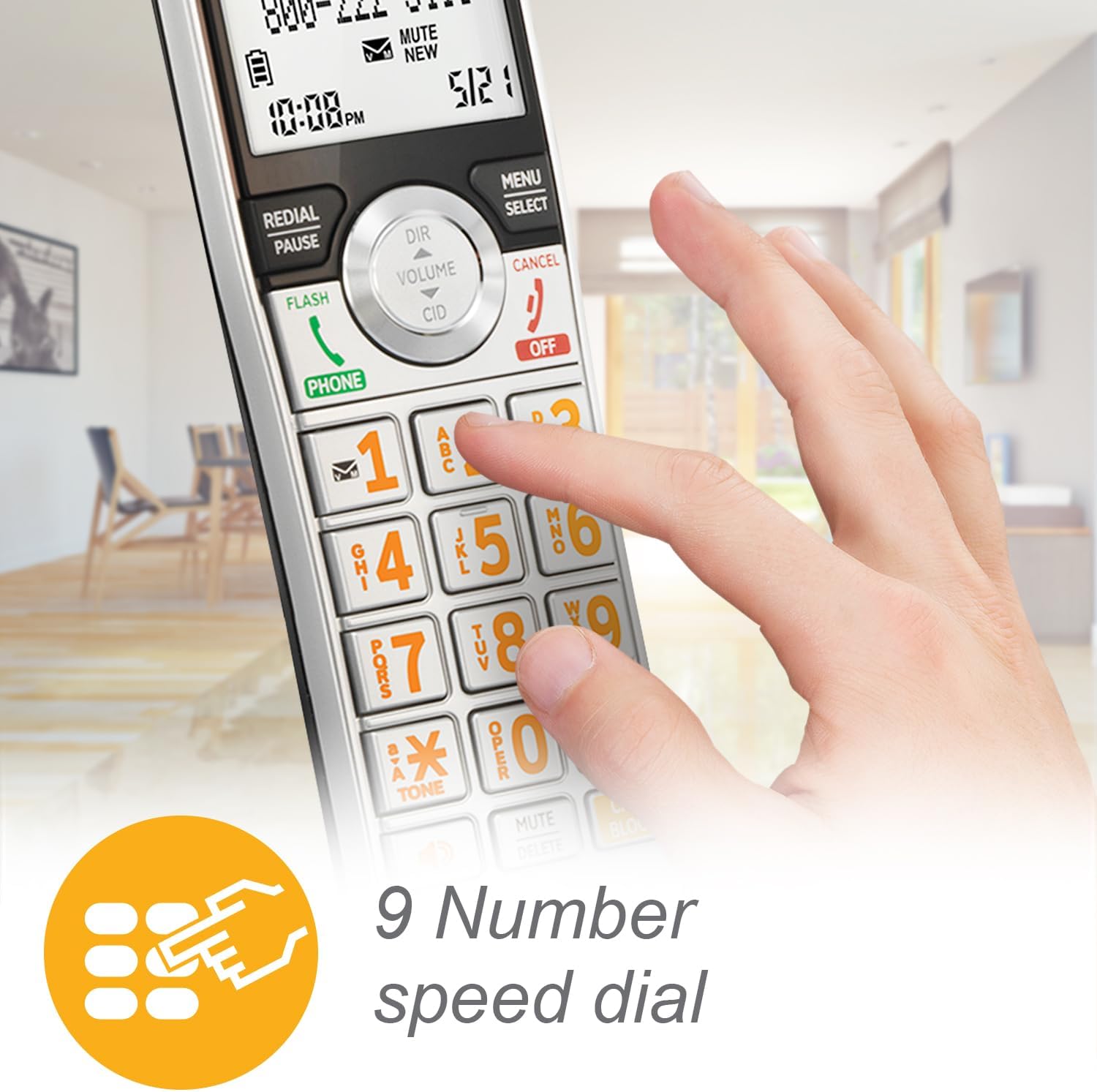 AT&T DECT 6.0 Expandable Cordless Phone with Answering System, Silver/Black with 3 Handsets