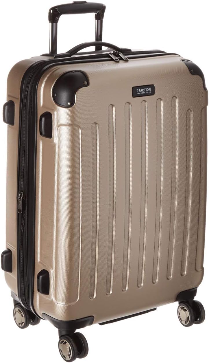 Kenneth Cole REACTION Renegade Luggage Expandable 8-Wheel Spinner Lightweight Hardside Suitcase, Champagne, 20-Inch Carry On