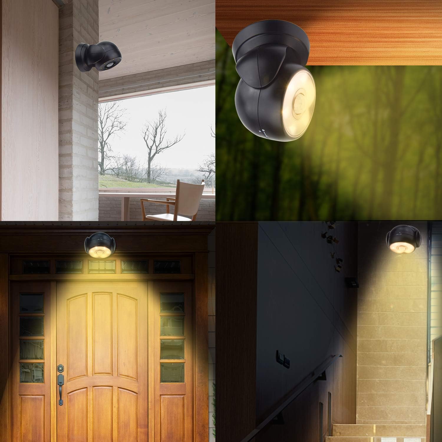 HONWELL Battery Operated Motion Sensor Light Outdoor Wireless Spotlight Waterproof Motion Detector Security Flood Light