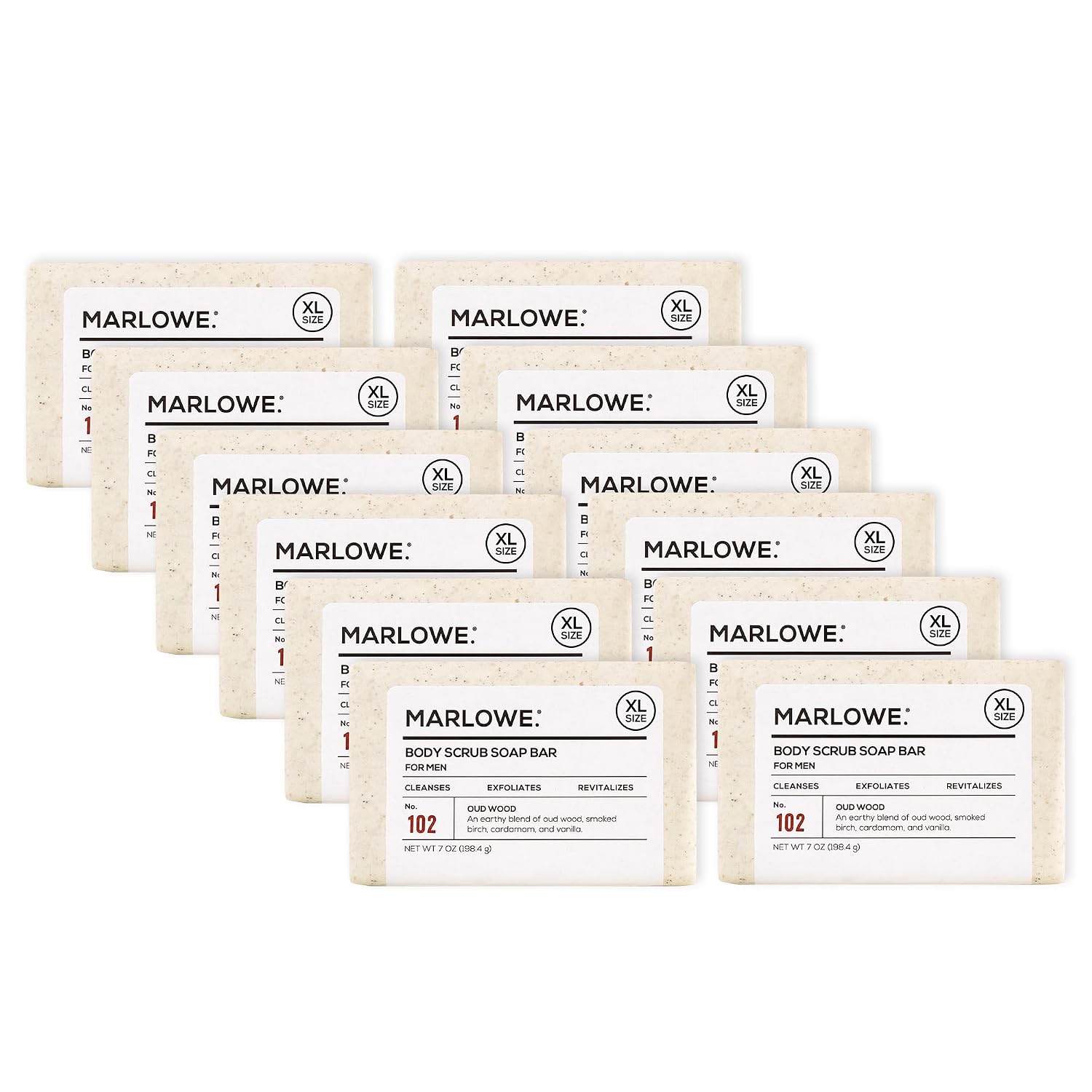 MARLOWE. Body Scrub Soap, Exfoliating Soap Bar, Sage + Fir, 7 oz | Scrub Soap Bar that deeply cleanses and exfoliates while buffing away rough, dry skin. Original Sage + Fir scent.