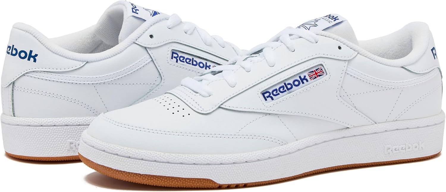 Reebok Club C 85 Mens Tennis Shoes, Casual Fashion White Sneakers for Men