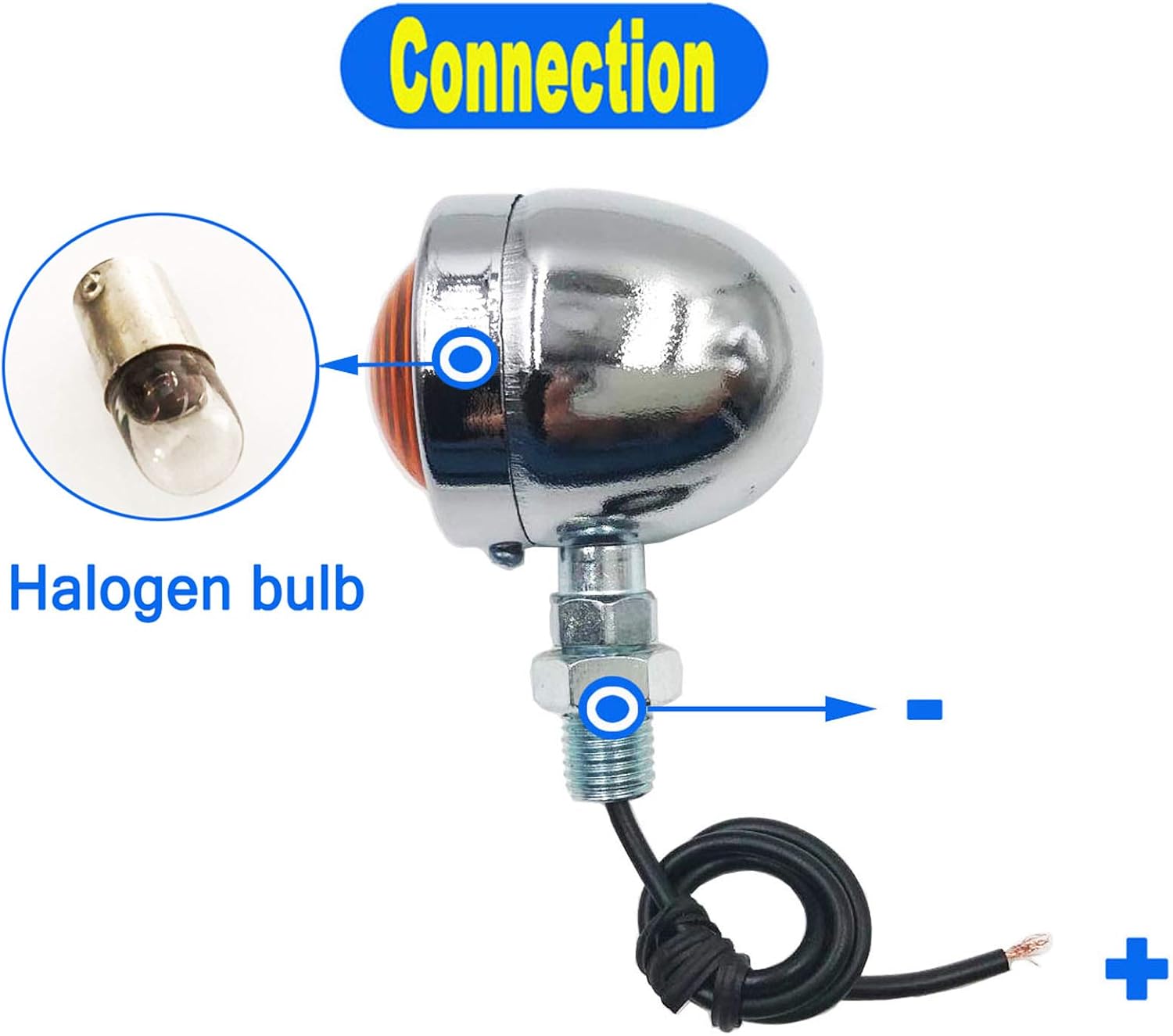 Universal Motorcycle Turn Signals Bullet Blinker Indicator Lights Amber Lamp Light for Sportster Cruiser Bobber Chopper Harley Honda Yamaha Kawasaki