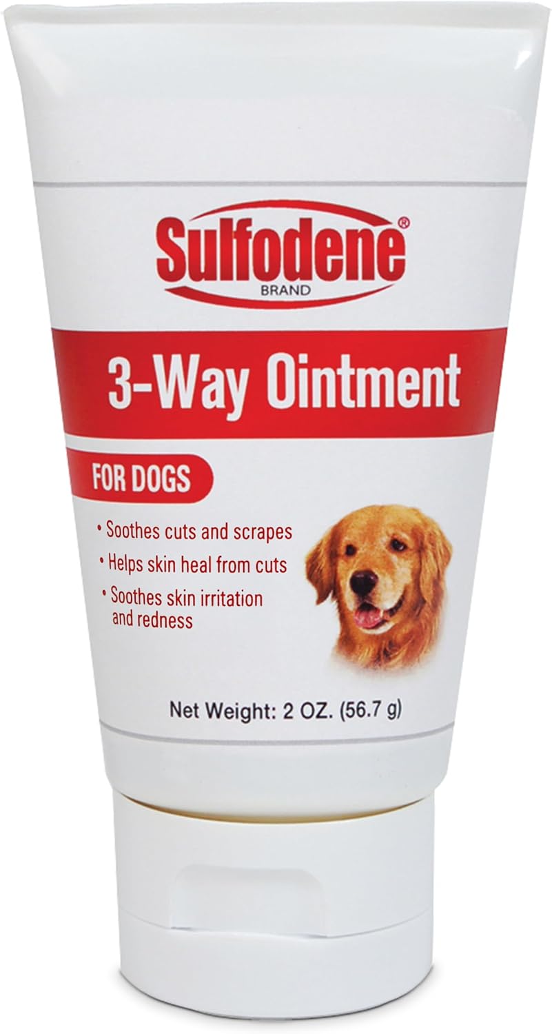 Sulfodene Wound Care 3-Way Ointment for Dogs & Puppies, Soothes Cuts, Scrapes, Skin Irritation, and Redness
