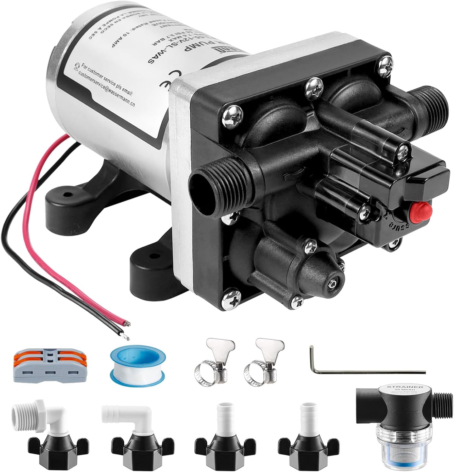 RV Water Pumps 115V AC Pressure Pump with Pressure Switch, Self-priming Water Pump 4.0GPM 45PSI, Fresh Water Pump for RV, Kitchen Barthroom Camping Marine Yacht Garden Diaphragm Pump115volt