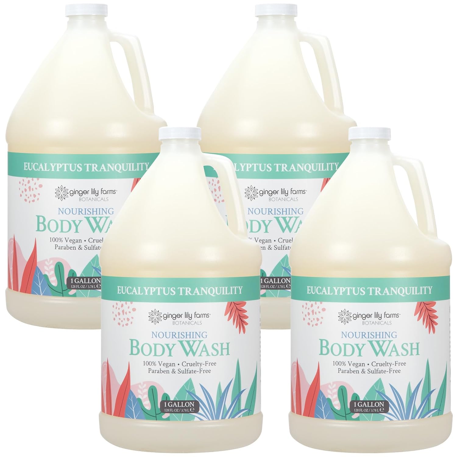 Ginger Lily Farms 1 gal Nourishing Body Wash, Citrus Blend Scent | for Hands, Body & Hair, Moisturizing Wash, Salon Wash, Spa Cleanser, Salon & Spa Essentials, Manicure & Pedicure Supplies