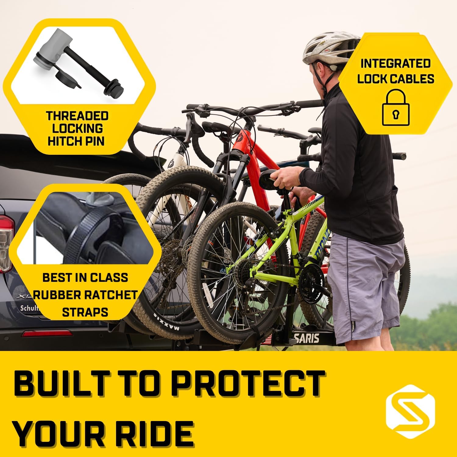 Saris Freedom Hitch Rack – Lightweight Platform Bike Carrier for Car, SUV & Truck – No Frame Contact, Anti-Wobble, E-Bike Compatible – 2 or 4 Bike