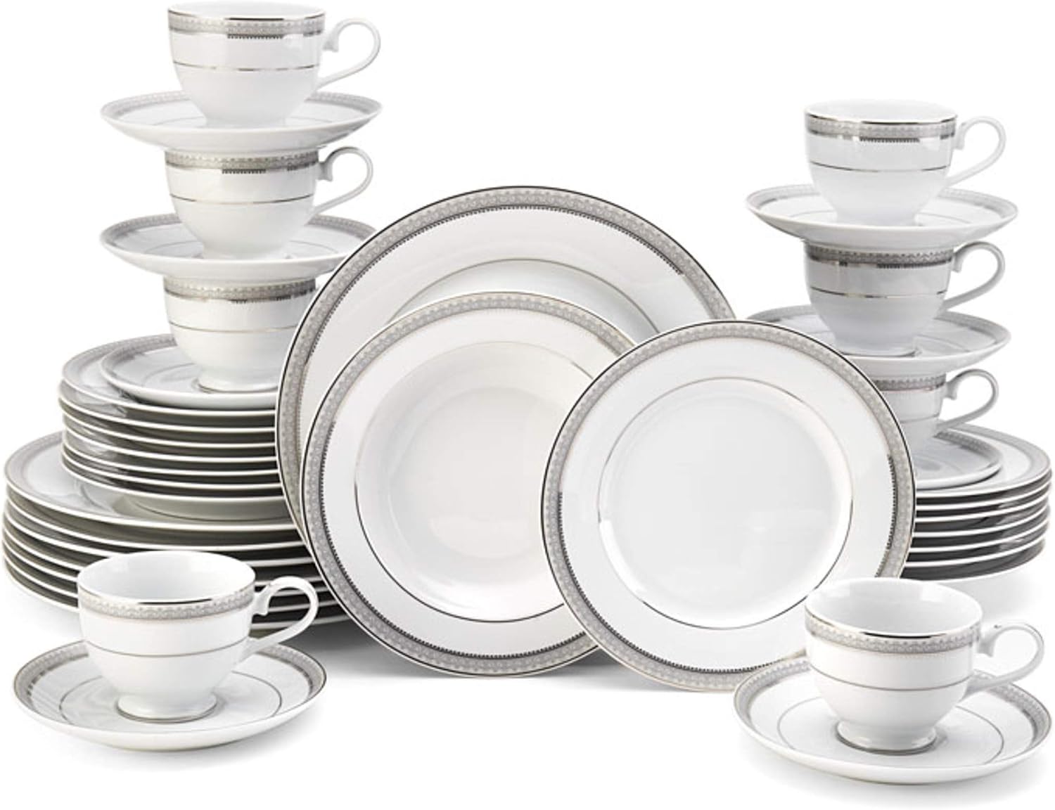 Mikasa Regent Bead 40-Piece Porcelain Dinnerware Set, Service for 8
