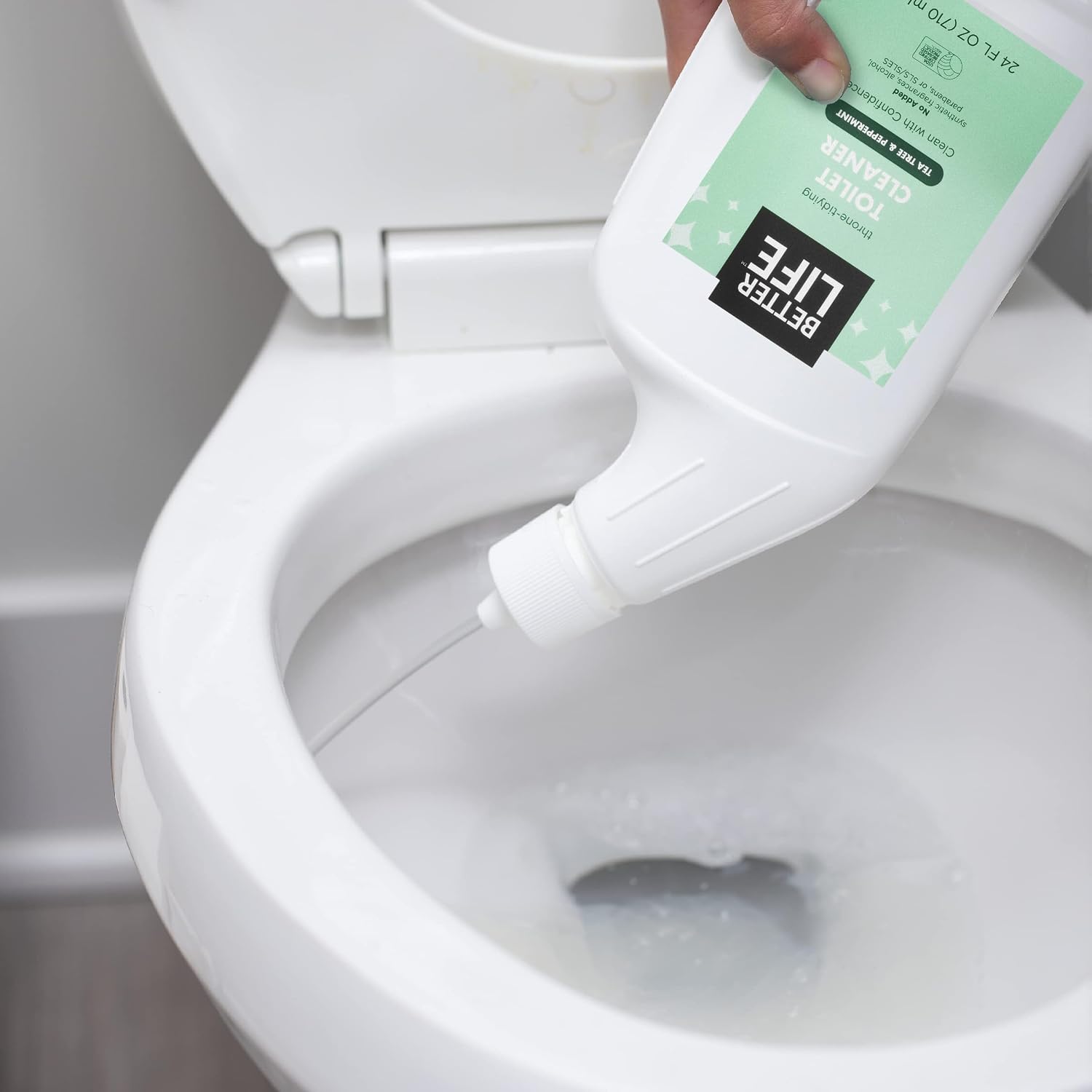 Better Life Toilet Bowl Cleaner, Plant-based, Stain & Odor Remover, Tea Tree & Peppermint Scent Cleaning Gel, Liquid Bathroom Cleaners for Household, 24 Oz, Pack of 2