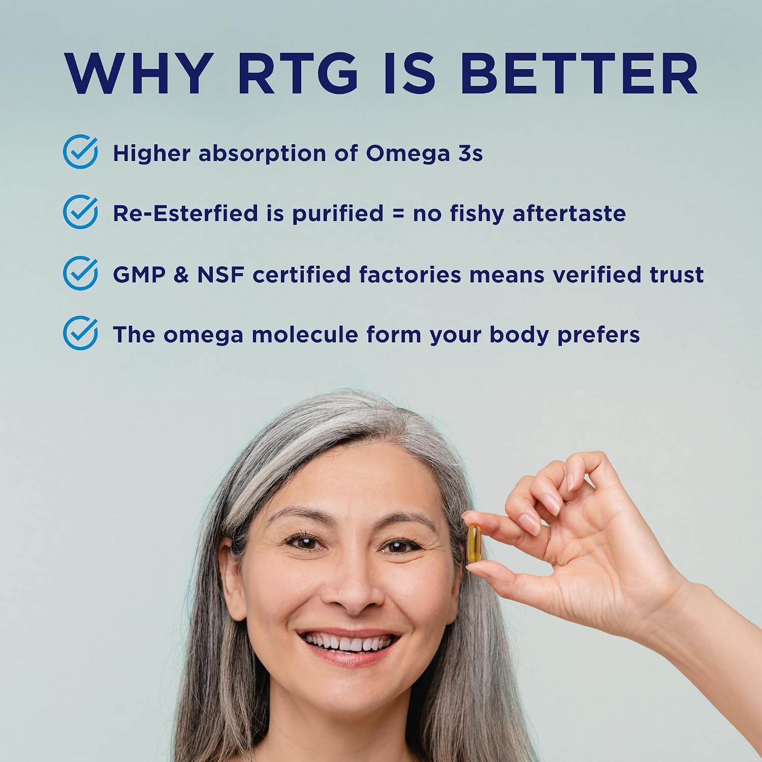 PRN rTG Omega 3 Supplement - 240 Softgels, 60-Day Supply | Fish Oil Omega 3 Supplements with 1680 mg EPA & 560 mg DHA, Omega-3 + Vitamin D for Skin, Joint, Brain, Eye & Heart Health