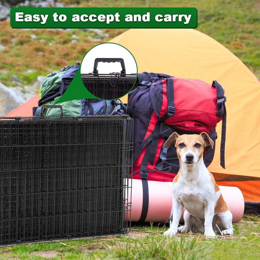 BestPet | Dog Crate | 48" | Black | Foldable Metal Kennel with Double Doors