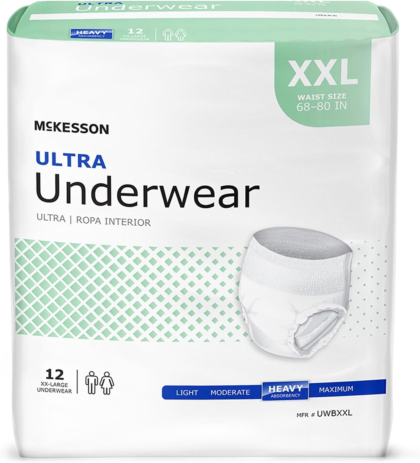 McKesson Ultra Adult Incontinence Underwear, Heavy Absorbency, 44 in, 80 ct | Postpartum and Incontinence Support