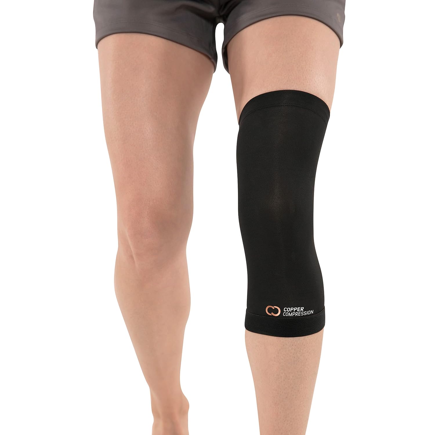Copper Compression Knee Sleeve - Copper Infused Knee Stabilizer Support Brace for Meniscus Tear, ACL, MCL, Arthritis, Joint Pain Relief, Running, Sports, Hiking - Men & Women - Fits Right/Left - L