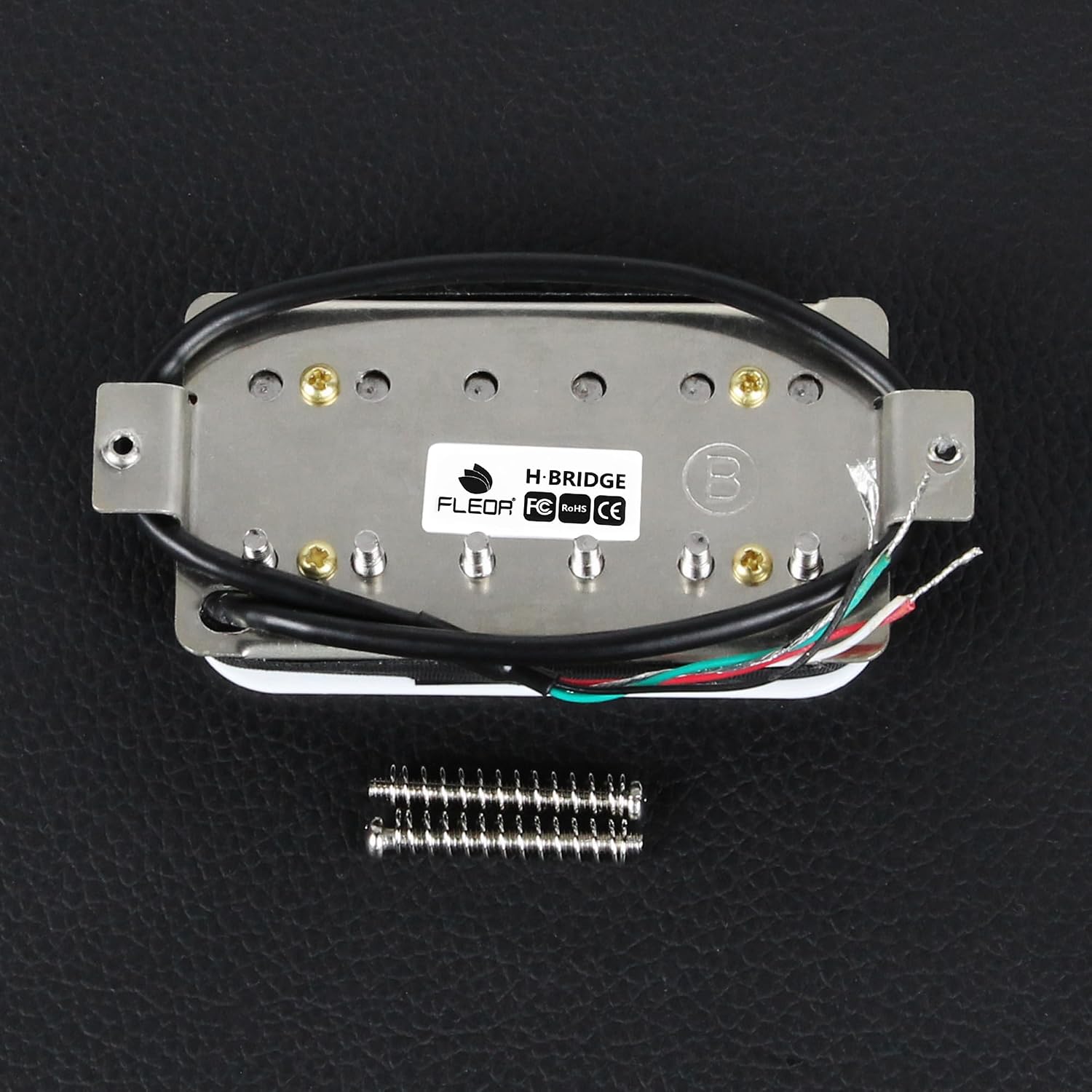 FLEOR Alnico 5 Guitar Pickup Double Coil Humbucker Pickups Neck and Bridge Set Black