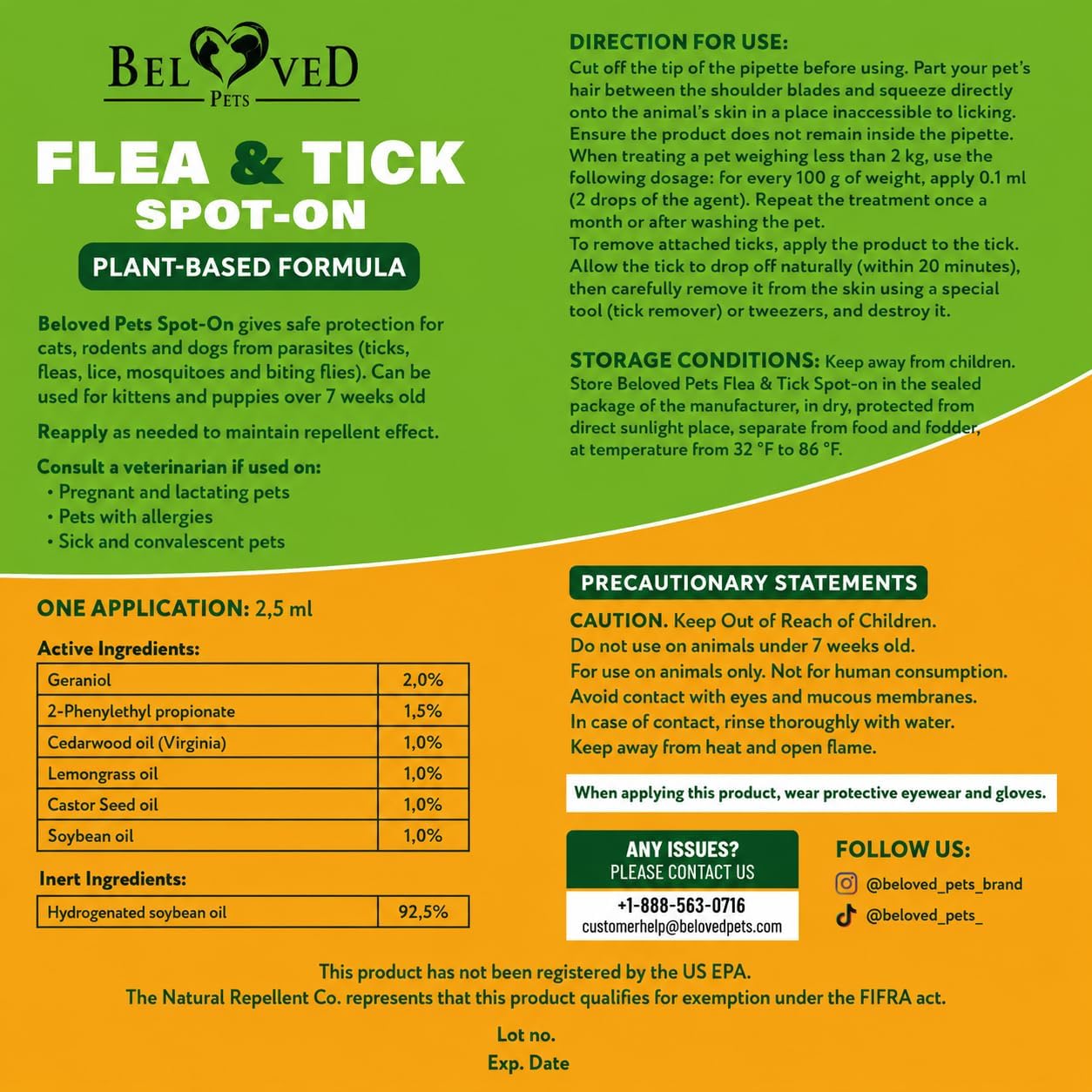 Beloved Pets Flea & Tick Spot-On Drops for Dogs and Cats - Topical Drops, 3 Supply Pack