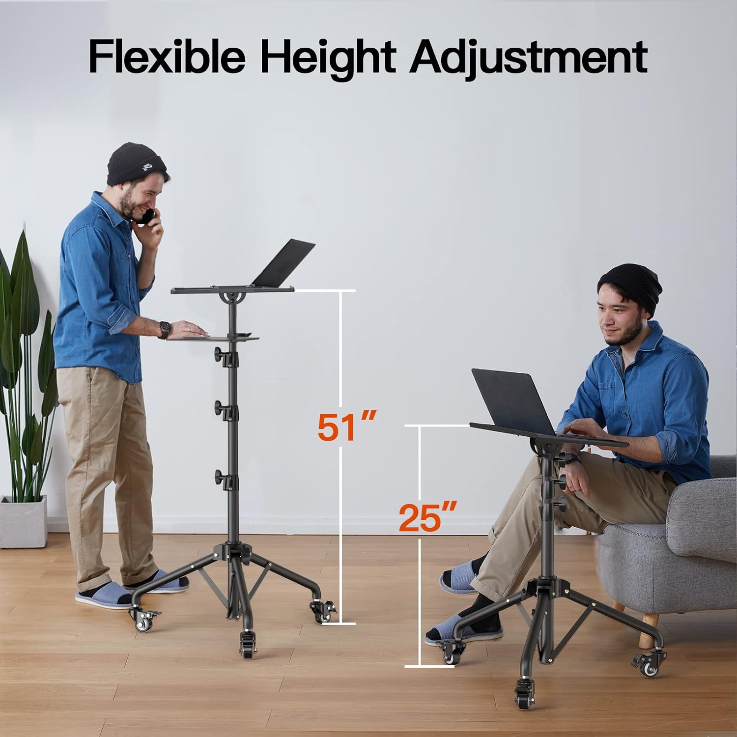 AMADA Projector Stand, Laptop Stand with Adjustable Height 22 to 36 inch, Heavy Duty Projector Mount as DJ Racks, Portable Projector Tripod Stand