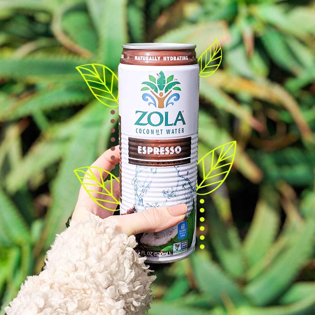 Zola 100% Pure Coconut Water, 17.5 Fl Oz (Pack of 12)