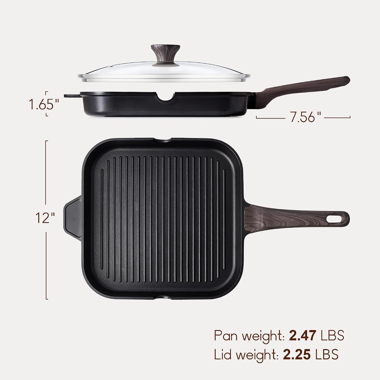 SENSARTE Nonstick Griddle Grill Pan, Pro-Grid Reversible Grill & Griddle Pan, Two Burner Cast Aluminum