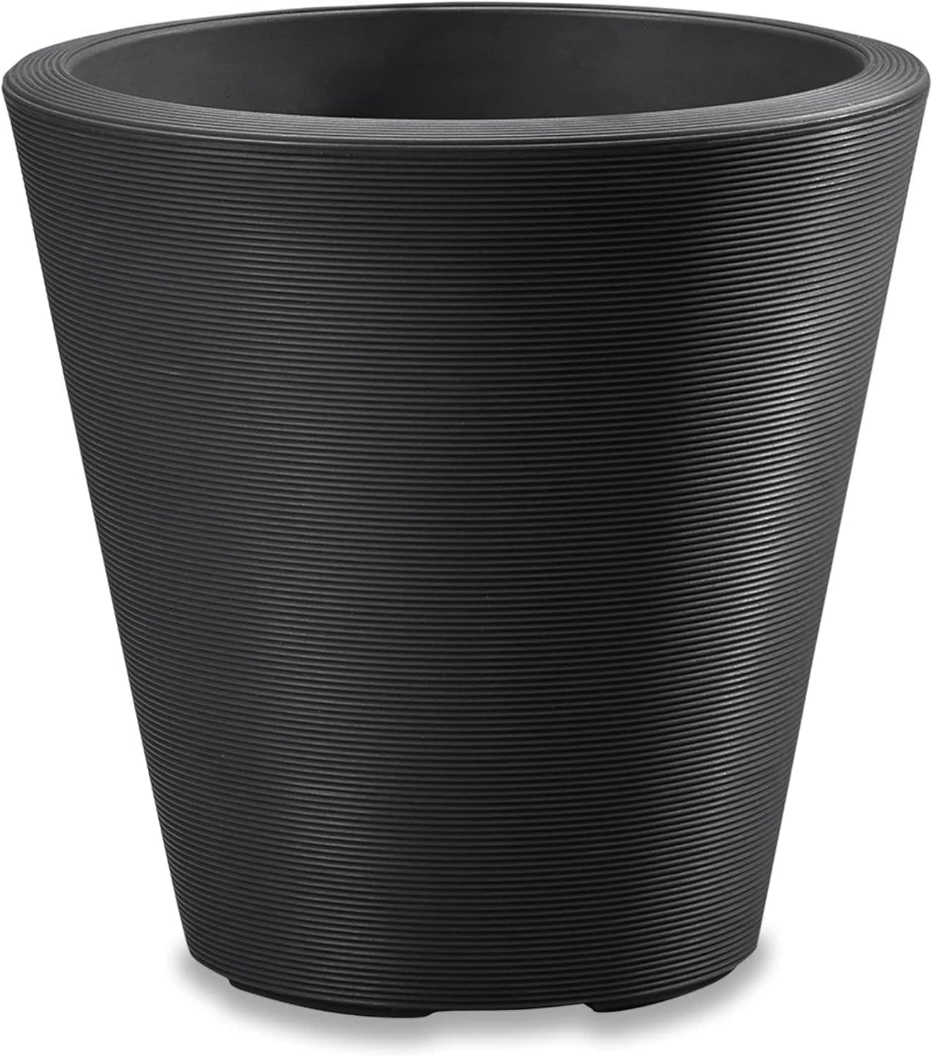 Crescent Garden Madison Planter– Weather-Resistant, Double Walled Indoor/Outdoor Plant Pot with Drain Hole – Durable All-Season Flower Container, 14" W (Cloud White)