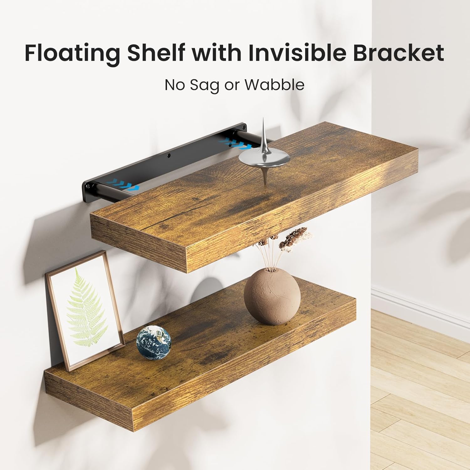 AMADA HOMEFURNISHING Floating Shelves, Wall Shelves for Bathroom/Living Room/Bedroom/Kitchen Decor