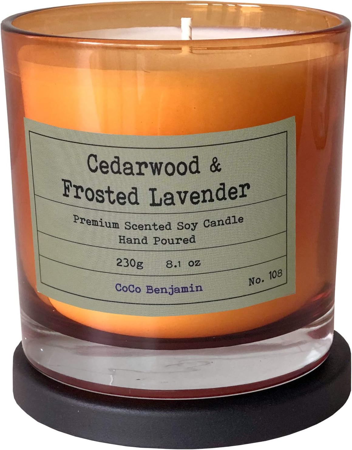 100% Natural Soy Wax Candle by CoCo Benjamin - Highly Scented & Hand-Poured Luxury Candle ((Majestic Balsam Fir Trees) - Clean Burning Cotton Wick