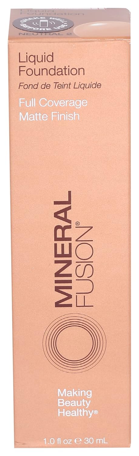 Mineral Fusion Full Coverage Liquid Foundation (Cool 1, Fair), 1 Fl Oz