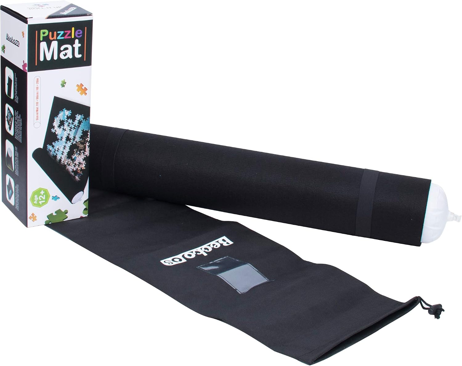 Becko US Puzzle Mat Roll Up with Drawstring Storage Bag, Felt Rollup Mat for Easy Transport & Storage