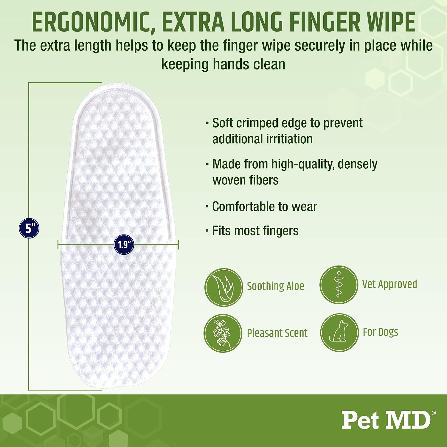 Pet MD Dog Ear Cleaning Wipes – Otic Cleanser for Dogs - 100 ct | Soothing Ear Care with Aloe Vera & Eucalyptus, Regular Wipes