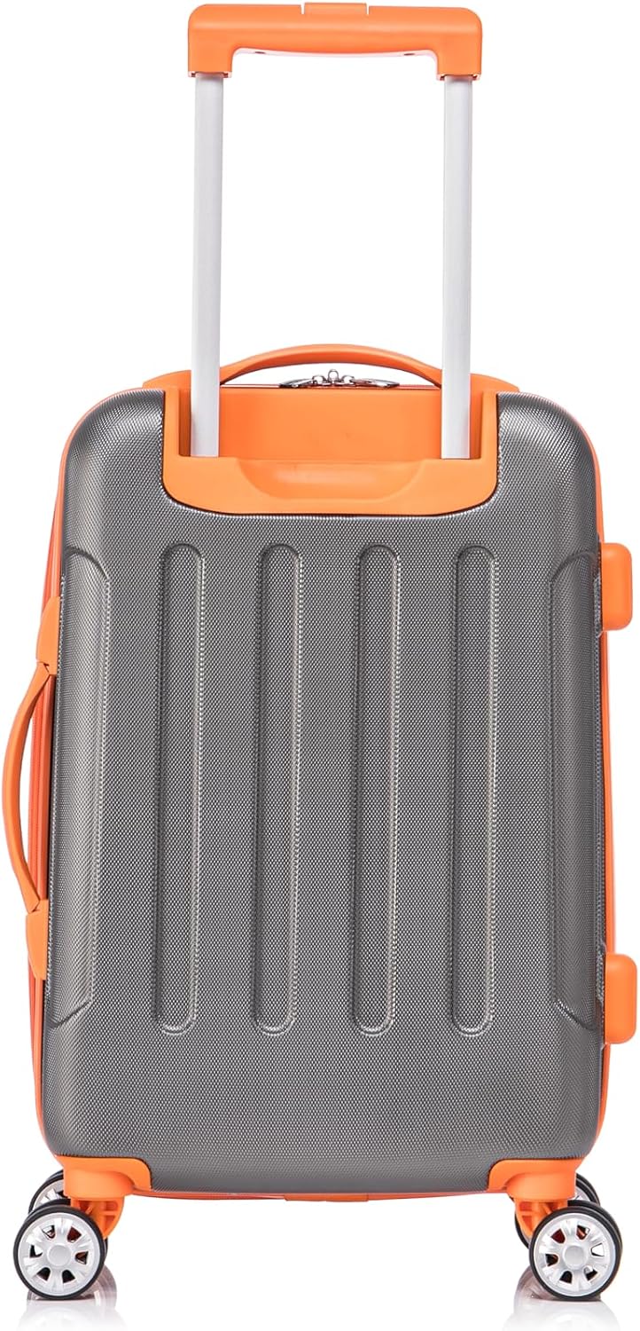 Rockland London Hardside Spinner Wheel Luggage, White, 3-Piece Set (20/24/28)