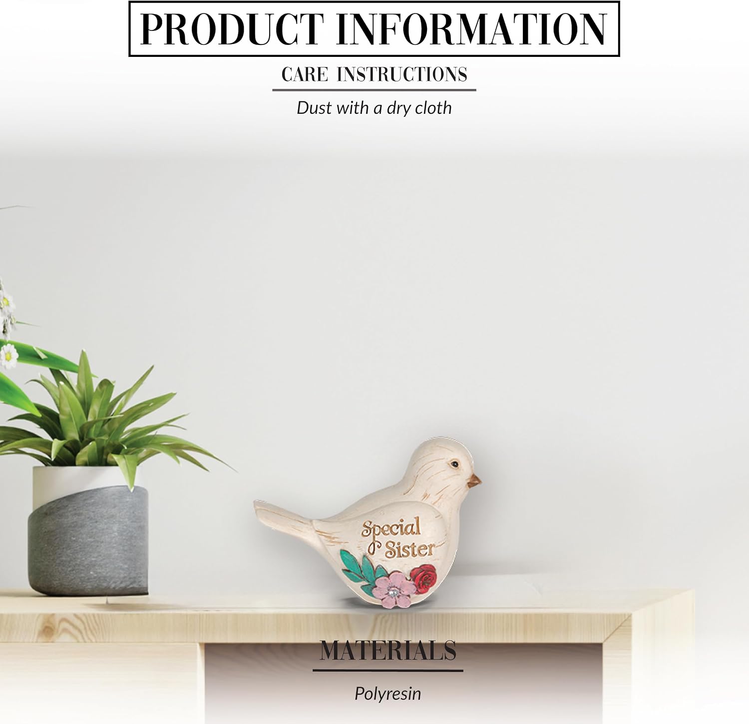 Pavilion Gift Company - Simple Spirits 41104 Decorative Bird Friend Make Life Beautiful Bird Figurine 3.5"