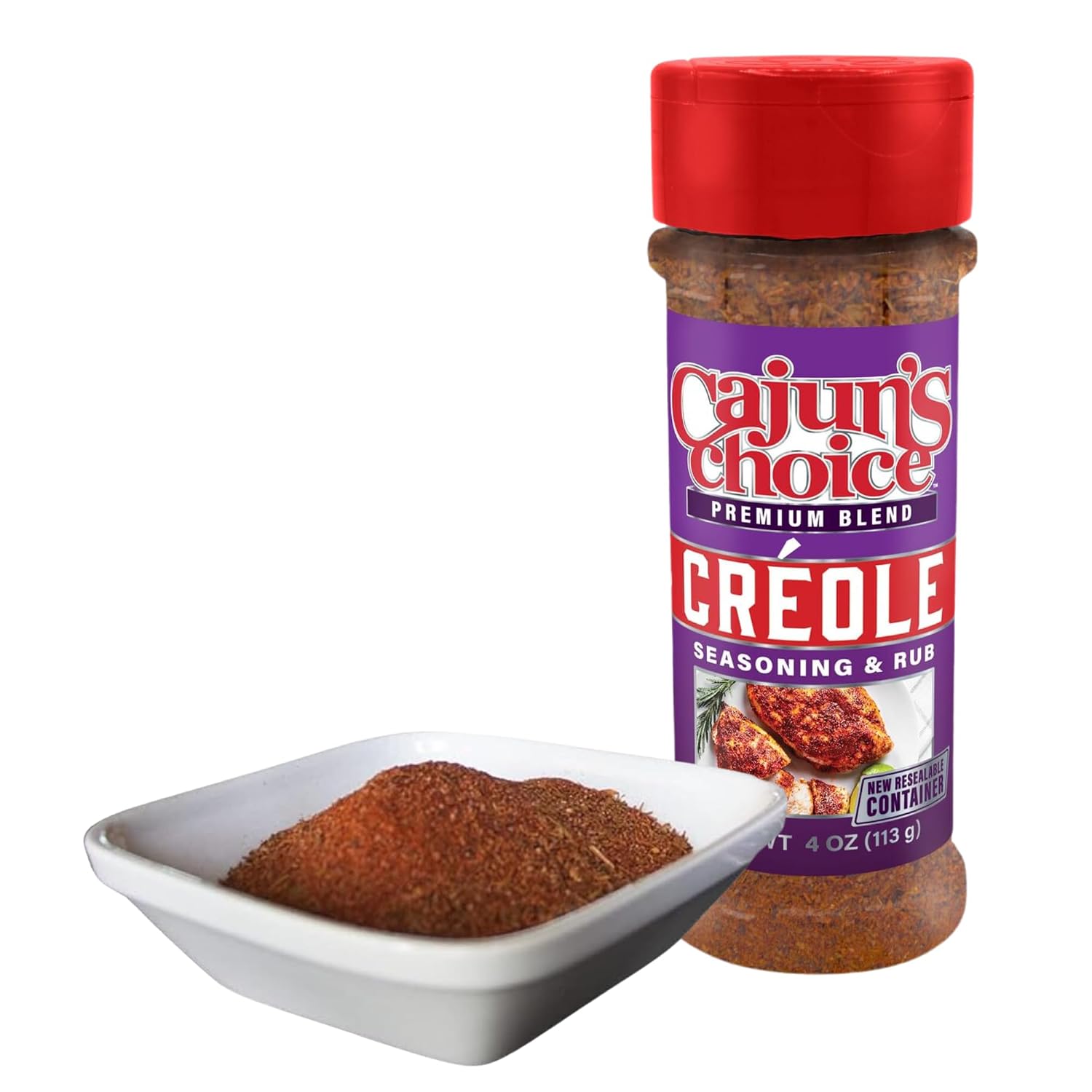 Cajun's Choice Blackened Seasoning - 2.75 oz Jar, Pack of 2, All Natural, Low Salt, Gluten-Free - Authentic Louisiana Spice for Fish & BBQ | Low-sodium, all-natural seasoning and rub for fish, seafood, chicken, pork, steak, vegetables and salads.