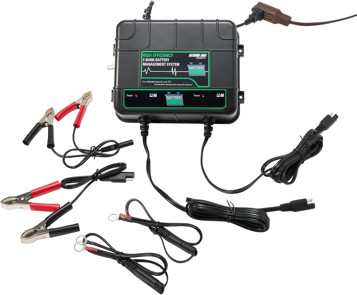 Extreme Max 1229.4023 Battery Buddy 4-Bank Battery Charger/Maintainer