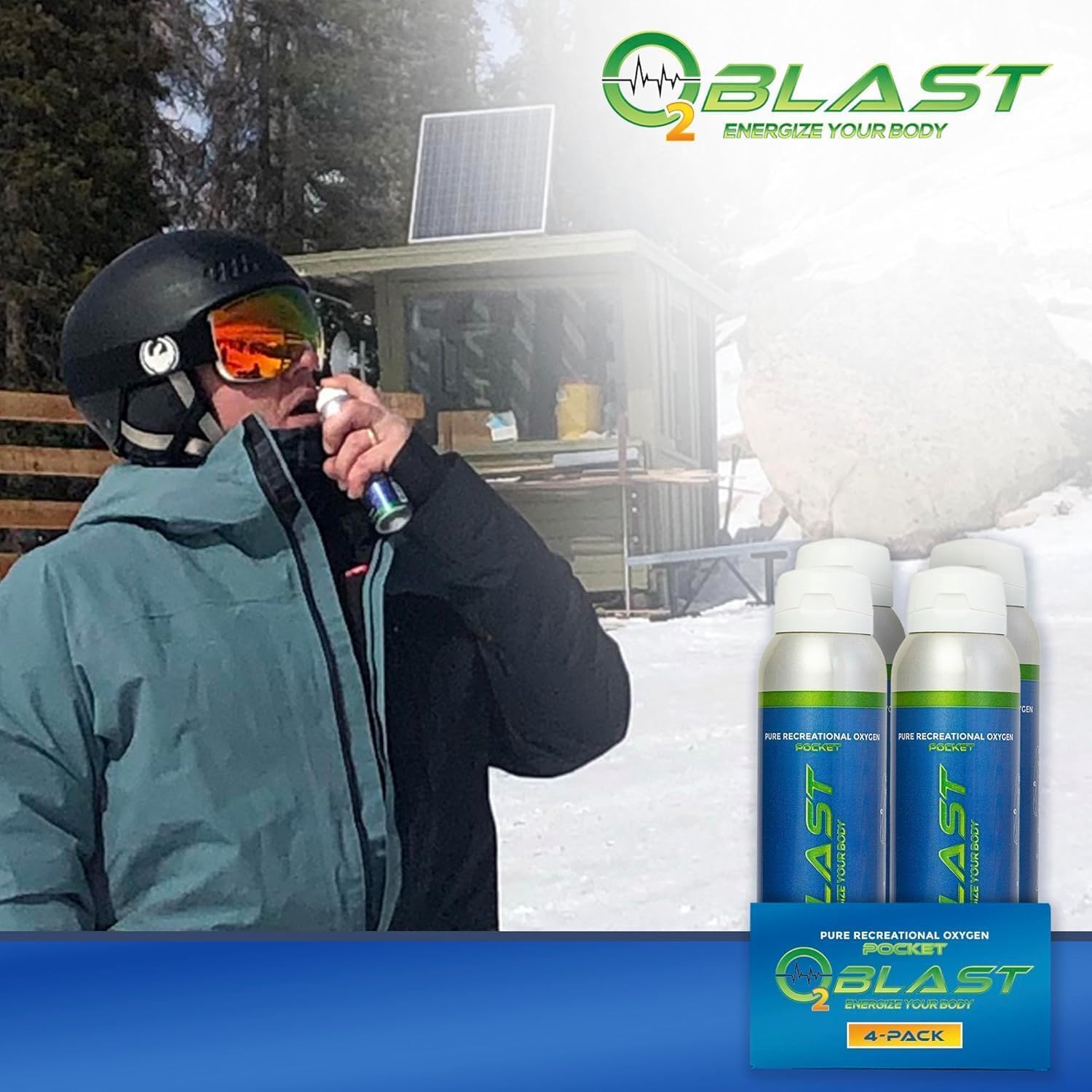 O2 Blast - 4L Portable Oxygen Can with Flip-Top Cap, Compact Design, 6-Pack