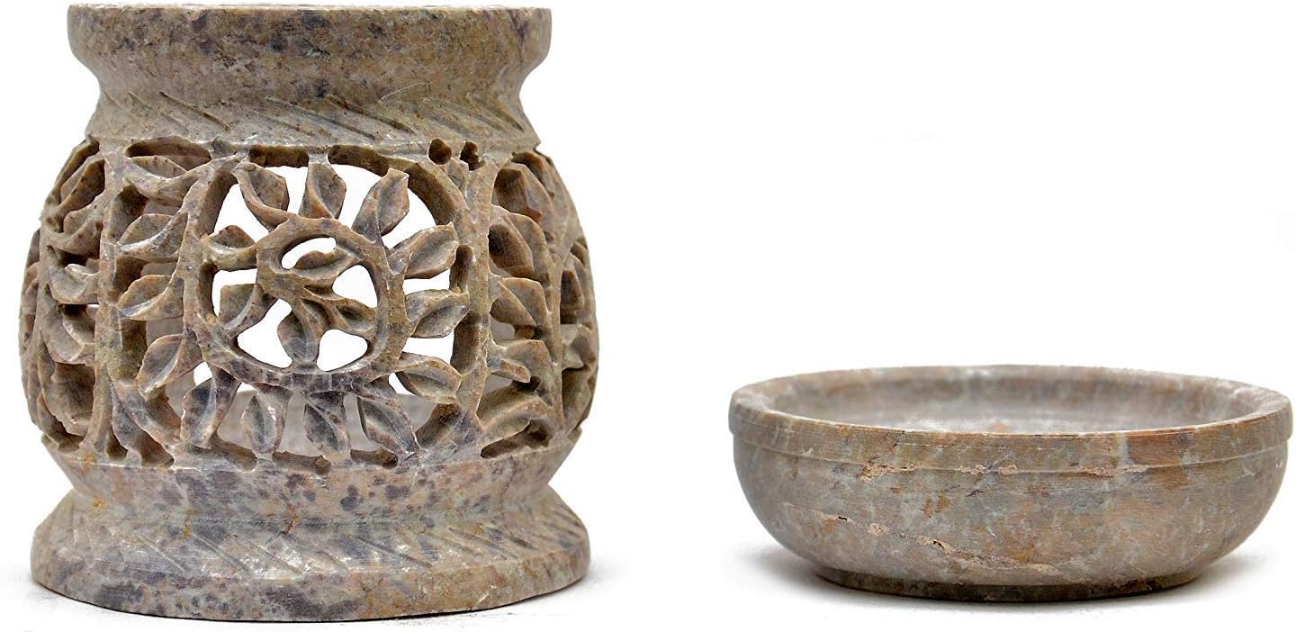 Nirvana Class NIRMAN Handmade Stone Aroma Burner Oil Diffusers Home Decor (Leaf)