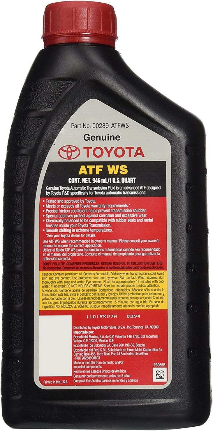 Toyota 00289-ATFWS Automatic Transmission Fluid, 192 Ounces, 6 Pack