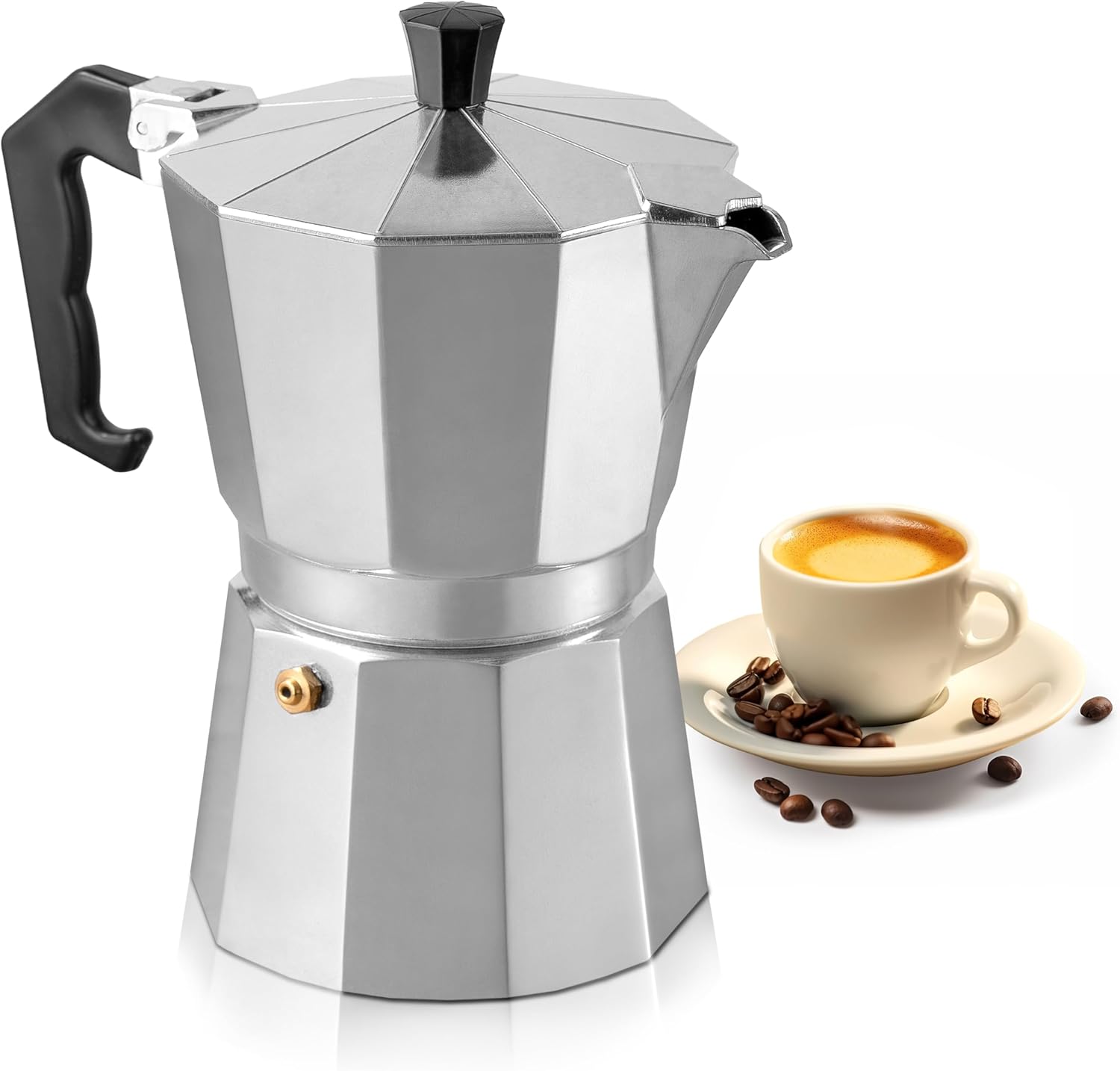 Mixpresso 3 Cup Moka Pot Stovetop Espresso Maker, Italian Cuban Coffee Pot