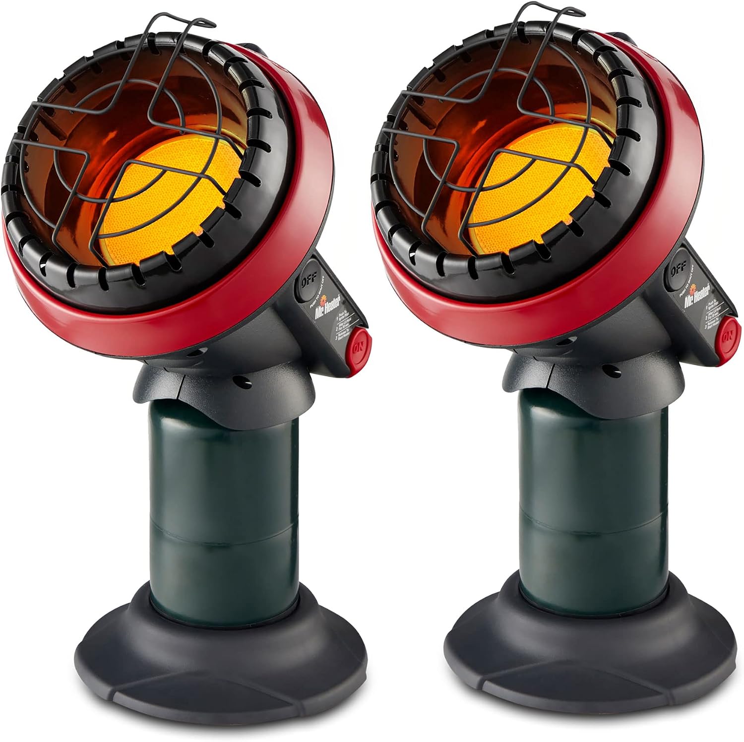 Mr. Heater 3800 BTU Portable Little Buddy Propane Emergency Heater with Push Start Button for Indoor and Outdoor Use, (2 Pack)