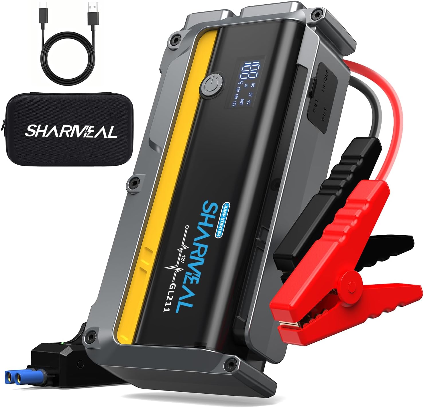 Sharmeal Jump Starter, 7000A Battery Jumper Starter Portable (All GasAll Gas/12.0L Diesel)