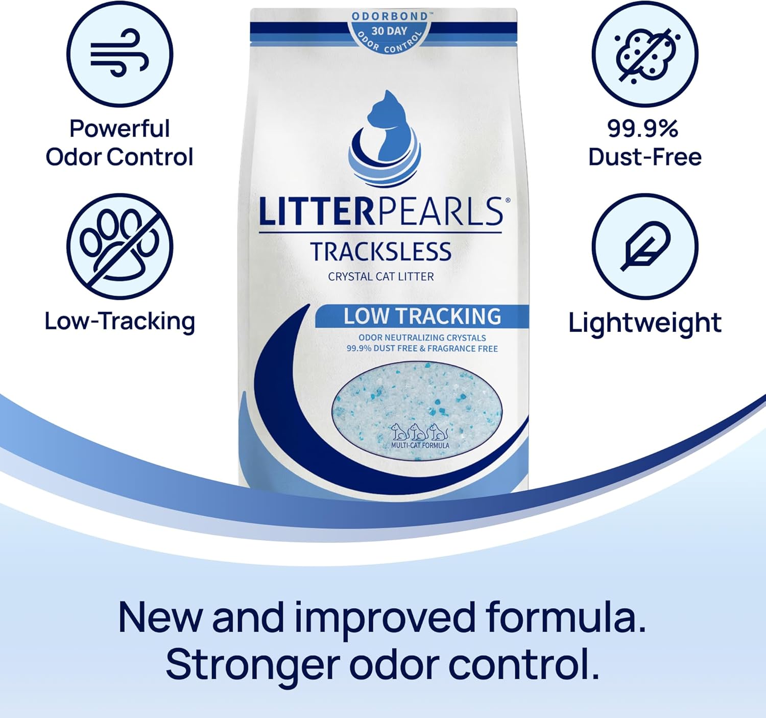 Litter Pearls TracksLess Low-Tracking 30-Day Odor Control Litter 20lbs